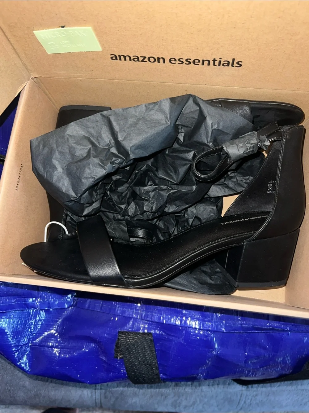 Amazon Essentials Black Ankle-Strap Block Heel Sandal - Picture 3 of 3